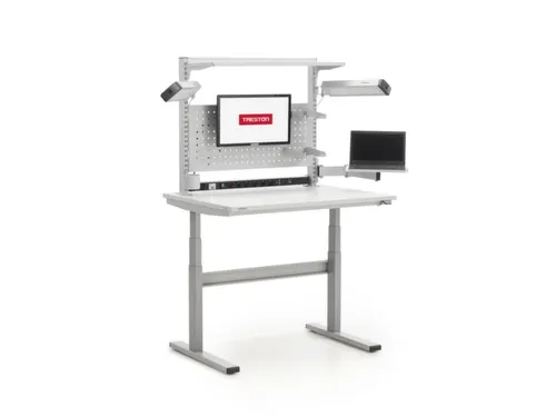 ESD-montagetafel,HxBxD 630-1270x900x800mm,blad gelamineerd grijs