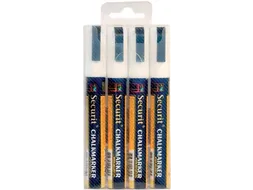 Securit Krijtmarker Medium Wit, Etui Met 4 Stuks