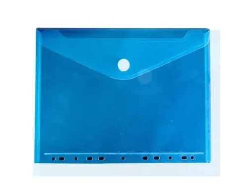 Enveloptas Velcro Sluiting A4 Geperforeerd 11-gaats Blauw 10 Stuks