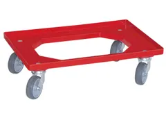 Bakonderwagen 250kg Laadvloer 600x400mm Rubberen Wielen Rood