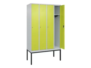 locker,HxBxD 2120x1200x500mm,4vak,vak B 300mm,cil.-slot,voetonderstel - 2