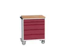 gereedschapswagen,HxBxD 980x800x600mm,multiplexblad,4-voet/4wielen