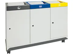 Afvalverzamelstation Vuurremmend 3X30 Liter 700X910X300Mm Grijs