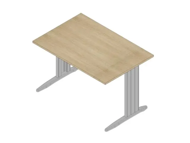 bureau,HxBxD 730x1200x800mm,blad eiken,C-voet aluminium