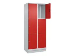 lockerkast,HxBxD 1950x800x500mm,2x3vakken,vak B 400mm,cil.-slot,sokkel