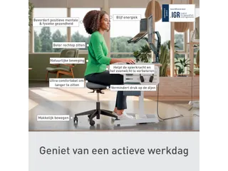 Zitkruk Leitz Ergo met wieltjes en wiebelkussen 600x470x600mm zwart - 20