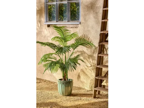 Kunstplant Mica Areca palm in pot groen 120x140cm