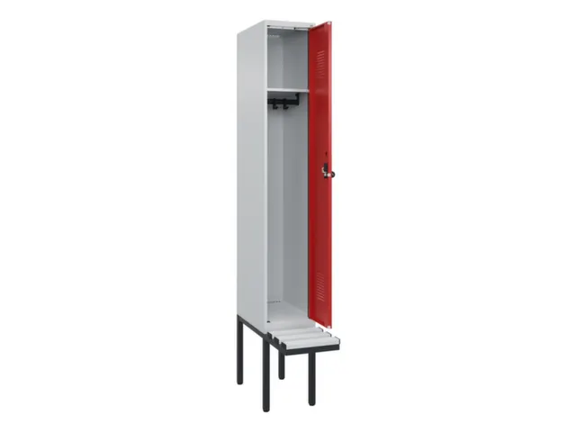 locker met bank,HxBxD 2120x300x815mm,1vak,vak B 300mm,draaigrendel