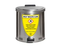 afvalbak voor poetsdoeken,RVS,35l,HxBxD 490x440x450mm,m. pedaal