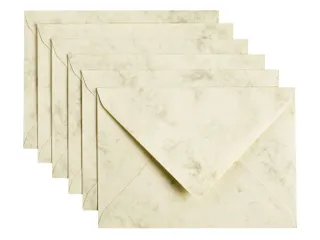 Envelop Papicolor C6 114x162mm Marble Ivoor Gegomd - 1