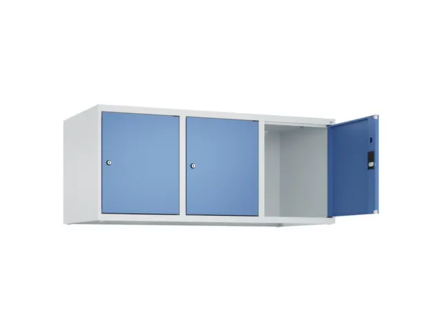 opzetkast,v. locker,3vak.,vak B 400mm,HxBxD 500x1200x500mm,vleugeldeur