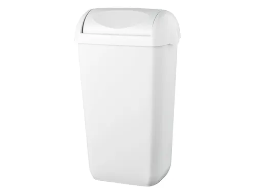 Afvalbak Kunststof Wit 23 Liter Met Swing Deksel