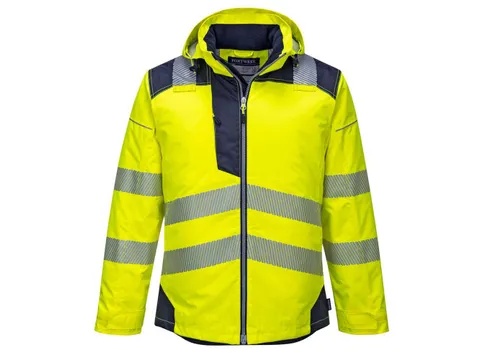 Portwest T400 hi-vis winterjas, geel/zwart, maat 2XL, per stuk