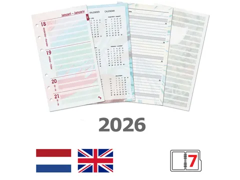 Agendavulling 2026 Kalpa Personal bloemen 7dagen/2pagina's