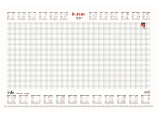 Bureau-onderlegblok 2026 Quantore ruit 56,5x36cm Wit kalender