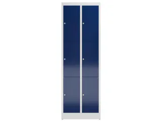 Lockerkast 1800x590x500mm 2x3 vakken cilinderslot, sokkel, RAL5010 - 2