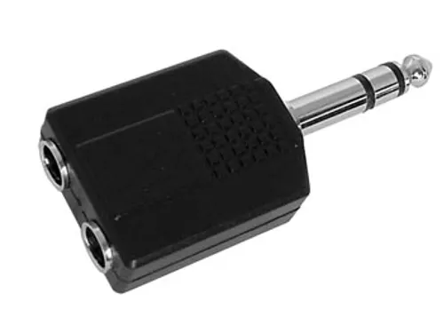 Dubbele Vrouwelijke 6.35mm Stereo Jack Mannelijke 6.35mm Stereo Jack
