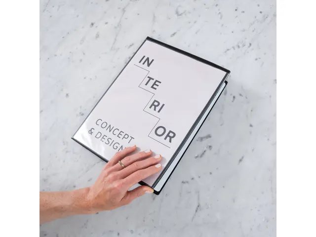 Showmap Rillstab A4 RI99429 20 Tas Zwart met transparant insteekvak