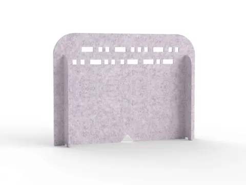 Akoestisch PET-vilt scheidingsscherm S 70x15cm lichtgrijs