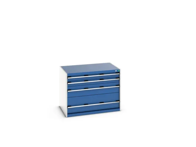 ladekast HxBxD 800x1050x750mm 4 laden romp Ral7035 front Ral5010 staal