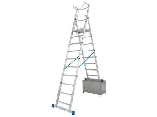 telescoop-platformladder,bordes HxBxD 2100-2600x500x450mm,aluminium