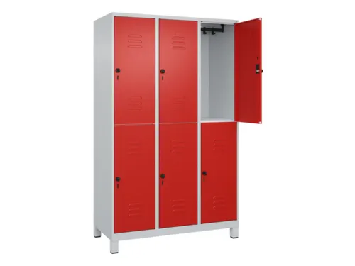 dubbeldekse locker,HxBxD 1950x1200x500mm,3x2vak.,vak B 400mm