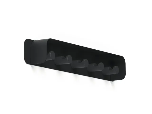 Wandkapstok DURASTORE 5 haken aluminum zwart 50cm