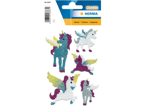 Etiket Herma 6667 Eenhoorn Glitters 1 vel 5 stickers