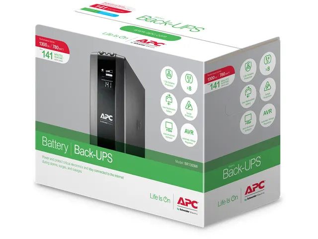 Back UPS Pro BR 1300VA - 8 CEI - AVR - Interface LCD