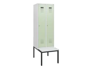 locker met bank,HxBxD 1950x600x815mm,2vak,vak B 300mm,cilinderslot - 2