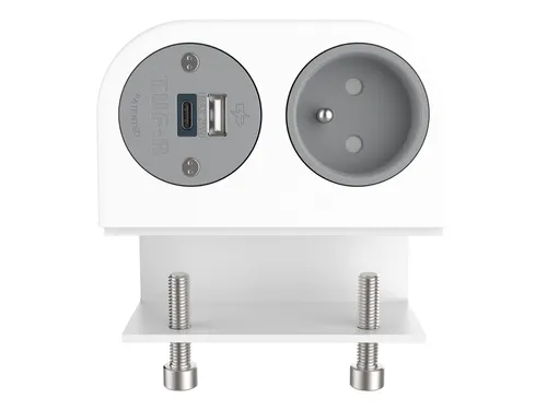 Desktop stekkerdoos Power Phase 1x penaarde + USB A en C 25W Wit