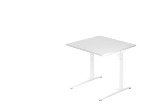 In hoogte verstelbaar bureau,HxBxD 680-850x800x800mm,blad wit