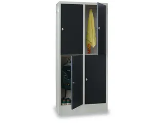 lockerkast,HxBxD 1850x800x500mm,2x2vakken,RAL7035,front RAL7016 - 2