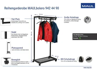 Garderoberek MAUL Bolero 166x78x46cm mobiel - 7