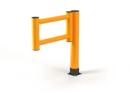 aanrijdbeschermingsplank,balustradedeur rechts,HxB 1100x1000mm,PE,geel