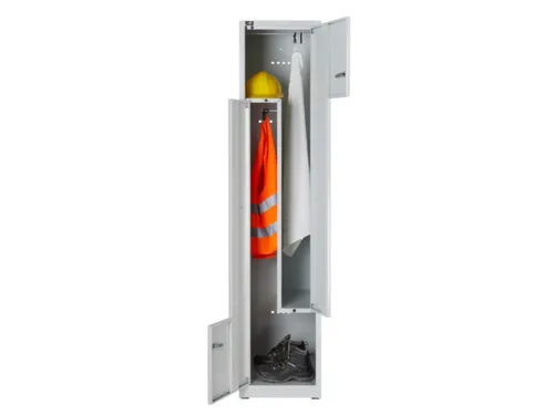 Z-garderobekast,HxBxD 1850x400x500mm,vak B 400mm,cil.-slot,sokkel