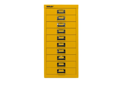 kantoor-ladekast HxBxD 590x279x380mm 10 laden romp + front geel staal