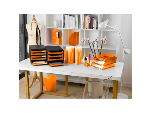ECOBIN Papiermand 15 L oranje transparant
