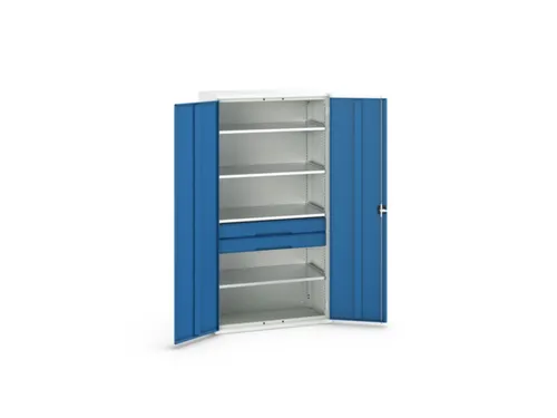 universele kast,HxBxD 2000x1050x550mm,4xStalen bodem,2lade(n)