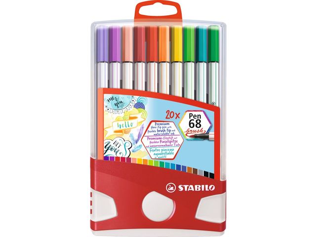 Pen 68 brush, ColorParade rood-grijze, 20 stuks | TekenplatenShop.nl