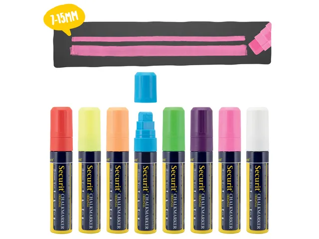 Krijtstift Securit Sma-720 Blokpunt 7-15mm Assorti 8 Stuks