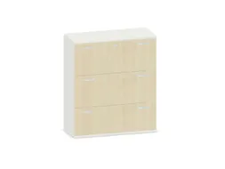 hangmappenkast 1150x1000x430mm 3hangmappenframes Wit + Esdoorn