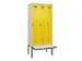 locker met bank,voor scheiding van kleding,HxBxD 2120x900x815mm,3vak