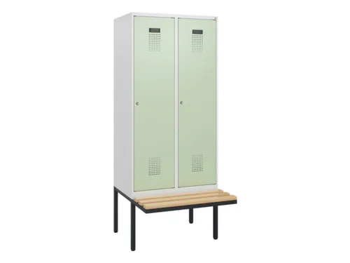 locker met bank,HxBxD 1950x800x815mm,2vak,vak B 400mm,cilinderslot