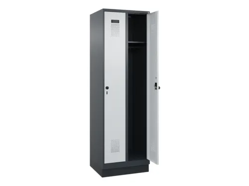 locker,HxBxD 1950x600x500mm,2vak,vak B 300mm,draaigrendel,sokkel