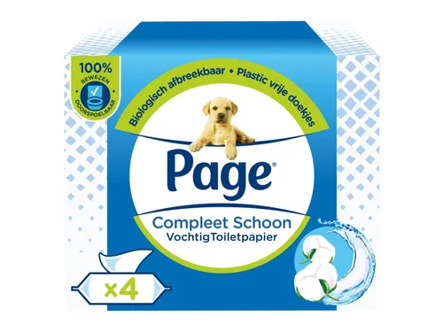 Vochtig toiletpapier Page Compleet Schoon 4 pakken à 38 vel