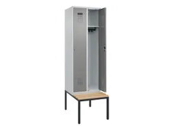 locker met bank,HxBxD 2120x600x815mm,2vak,vak B 300mm,cilinderslot