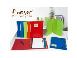 Elastomap 3 kleppen polypropyleen 7/10de Forever PP A4 Blauw