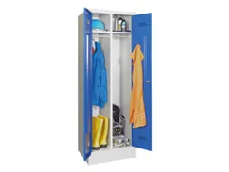 garderobekast,HxBxD 1850x600x500mm,2vak,RAL7035,front RAL5010