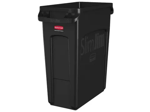 Slim Jim Afvalcontainer Met Luchtsleuven 60 Liter Zwart